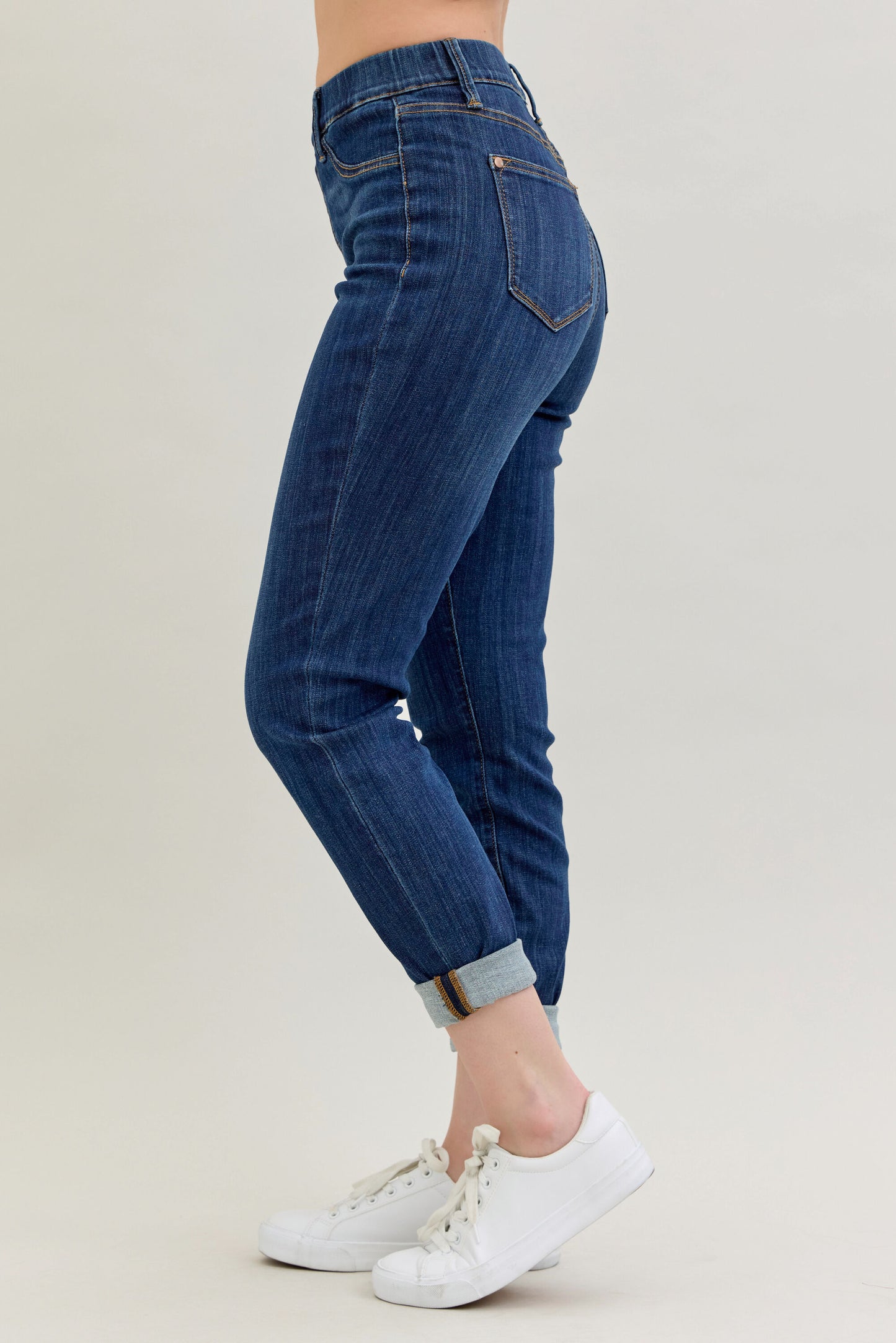 Judy Blue High Waist Pull-On Double Cuff Slim Jeans