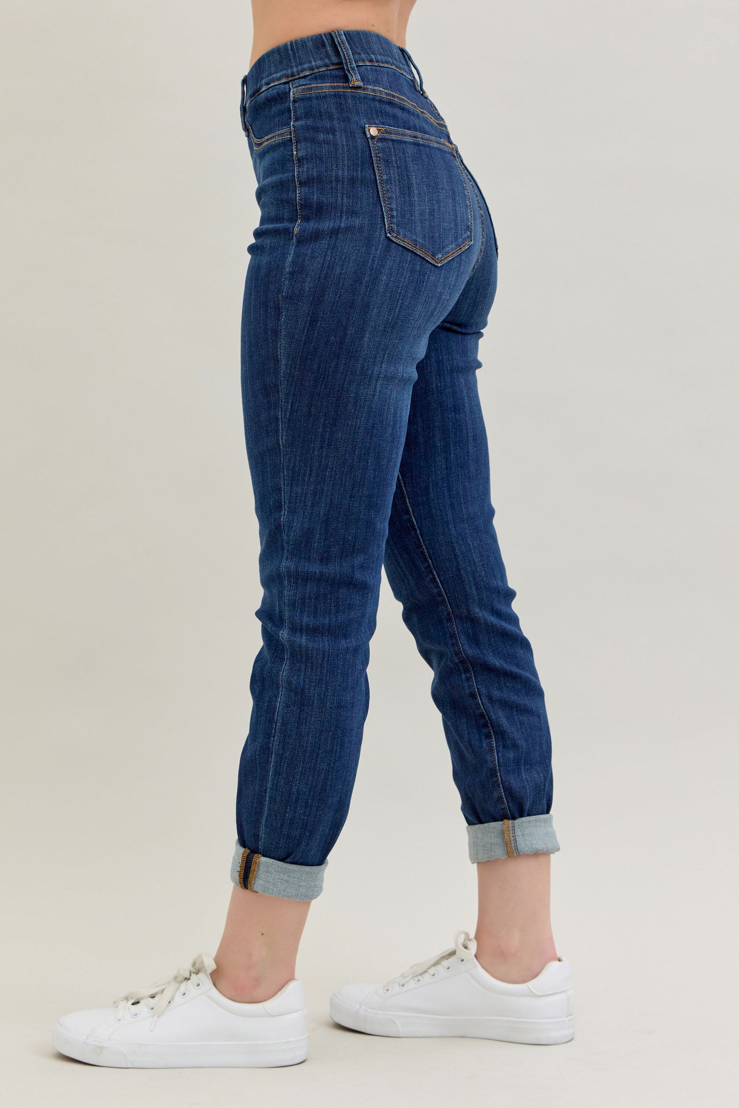 Judy Blue High Waist Pull-On Double Cuff Slim Jeans