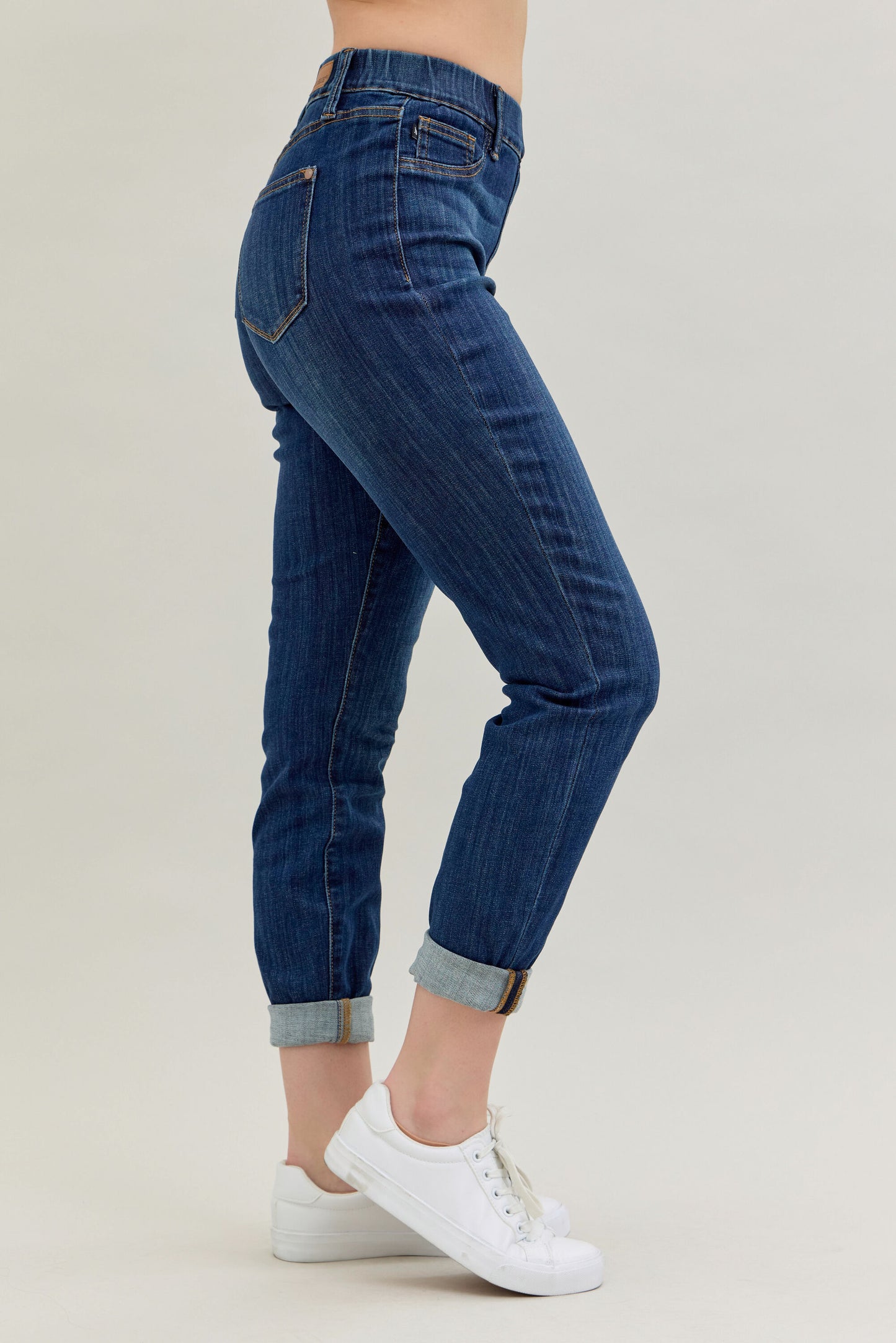 Judy Blue High Waist Pull-On Double Cuff Slim Jeans