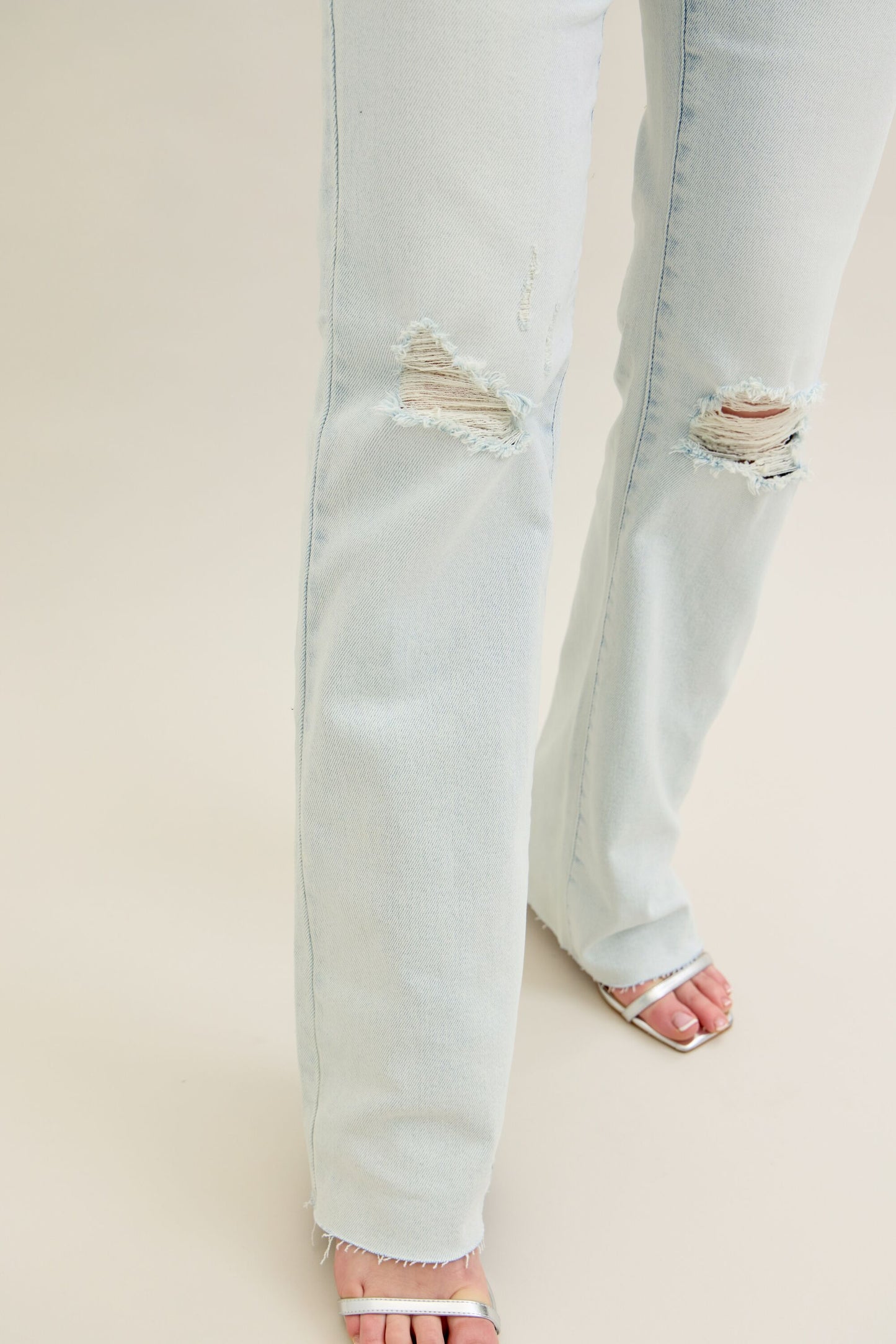 Judy Blue Mid-Rise Destroy & Fray Hem Bootcut Jeans