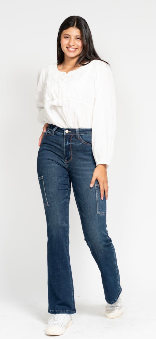 Judy Blue High Waist Cargo Bootcut Jeans